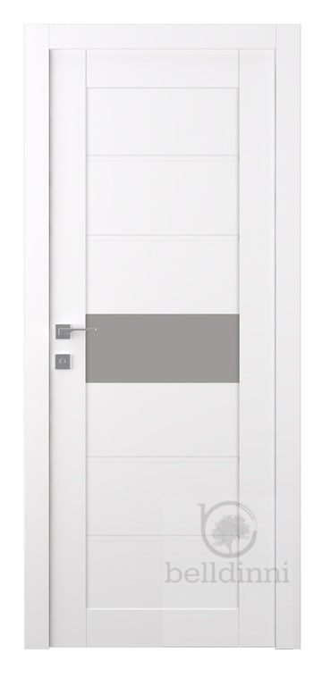 Belldinni Edna Vetro Snow White Laminated Modern Interior Door