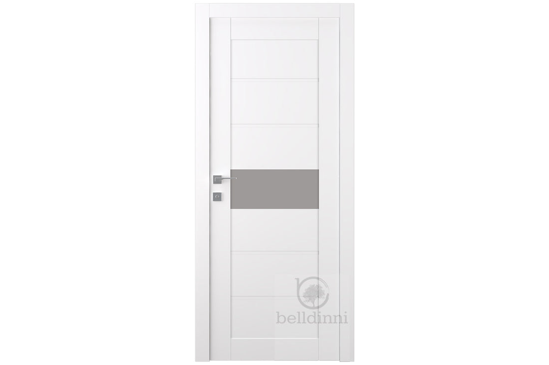 Belldinni Edna Vetro Snow White Laminated Modern Interior Door - Single Door
