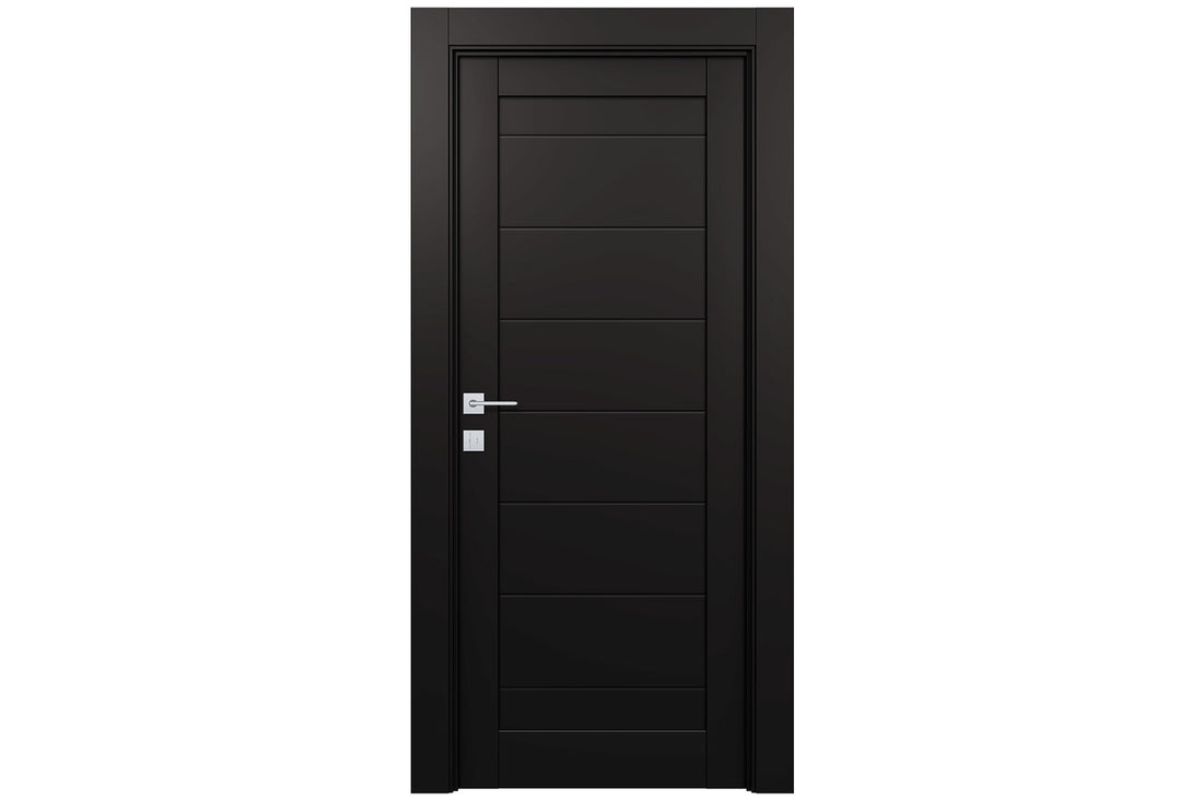 Belldinni Ermi Black Matte Laminated Modern Interior Door - Single Door