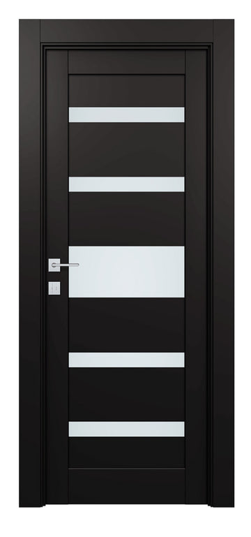 Belldinni Gina Vetro Black Matte Laminated Modern Interior Door