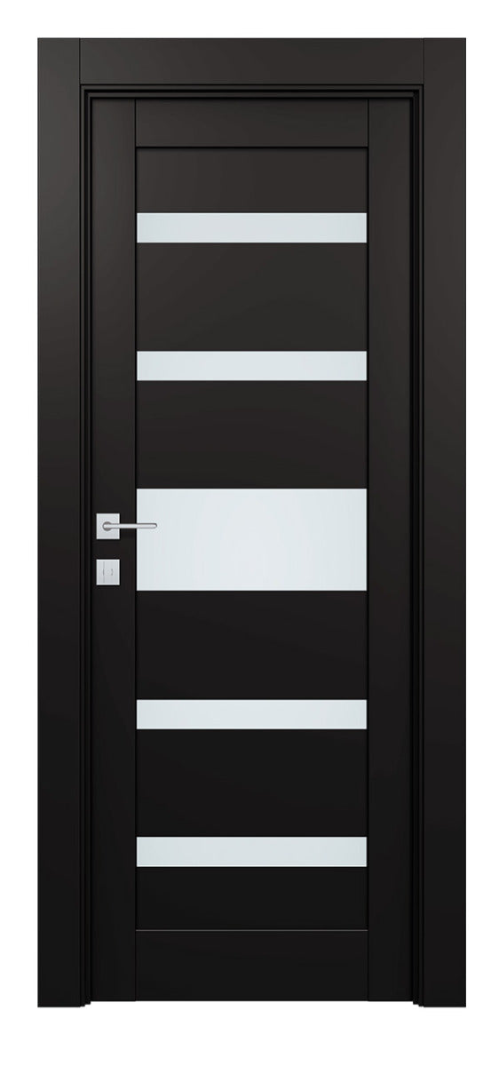 Belldinni Gina Vetro Black Matte Laminated Modern Interior Door