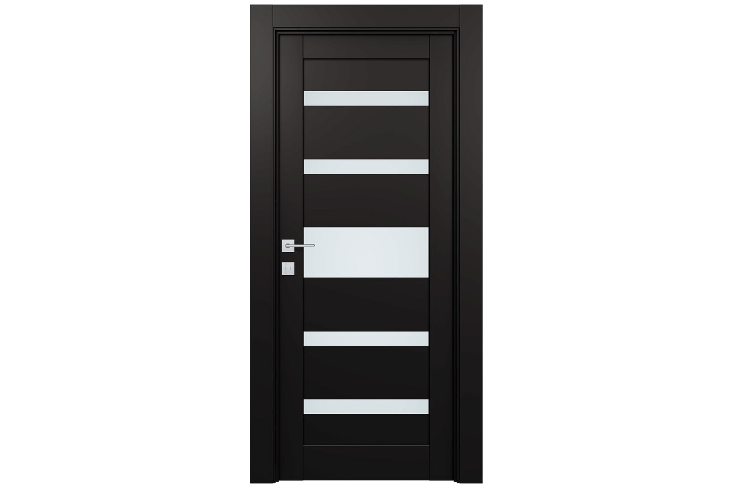 Belldinni Gina Vetro Black Matte Laminated Modern Interior Door - Single Door