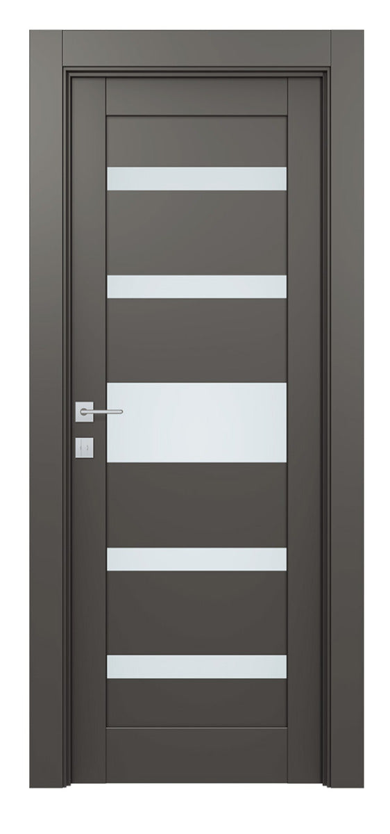 Belldinni Gina Vetro Gray Matte Laminated Modern Interior Door