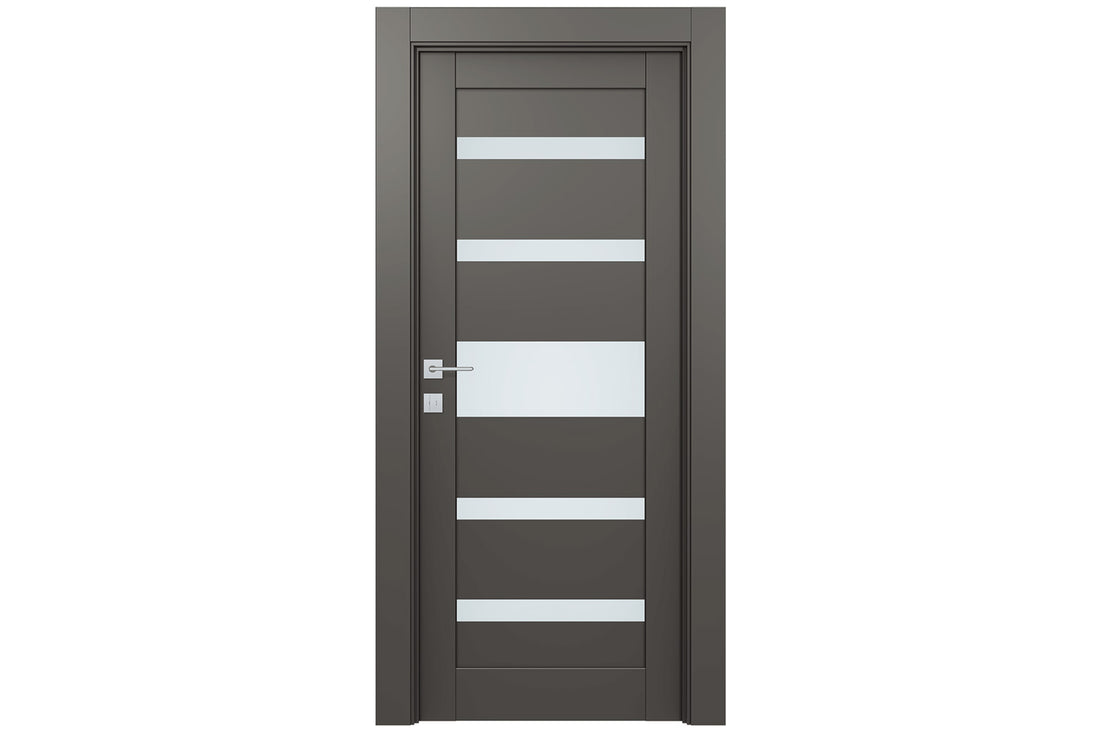 Belldinni Gina Vetro Gray Matte Laminated Modern Interior Door - Single Door