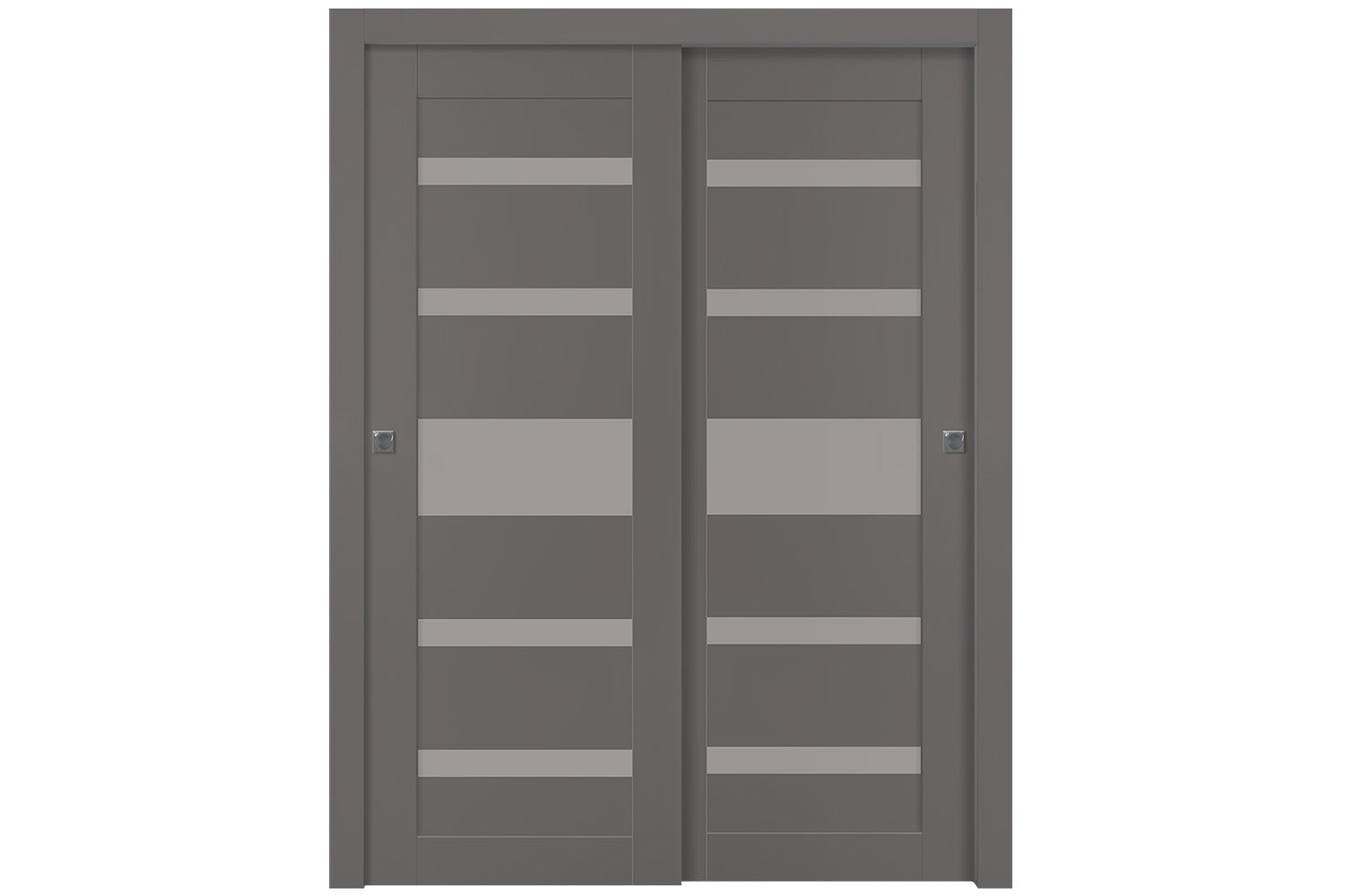 Belldinni Gina Vetro Gray Matte Laminated Modern Interior Door - Bypass Door