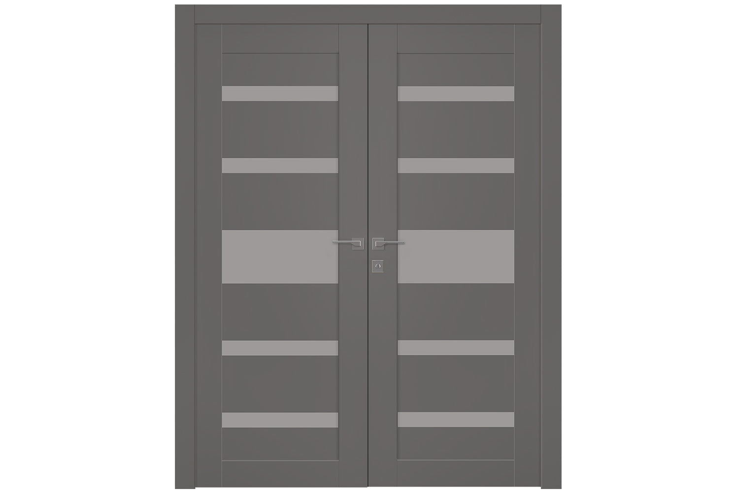 Belldinni Gina Vetro Gray Matte Laminated Modern Interior Door - Double Door