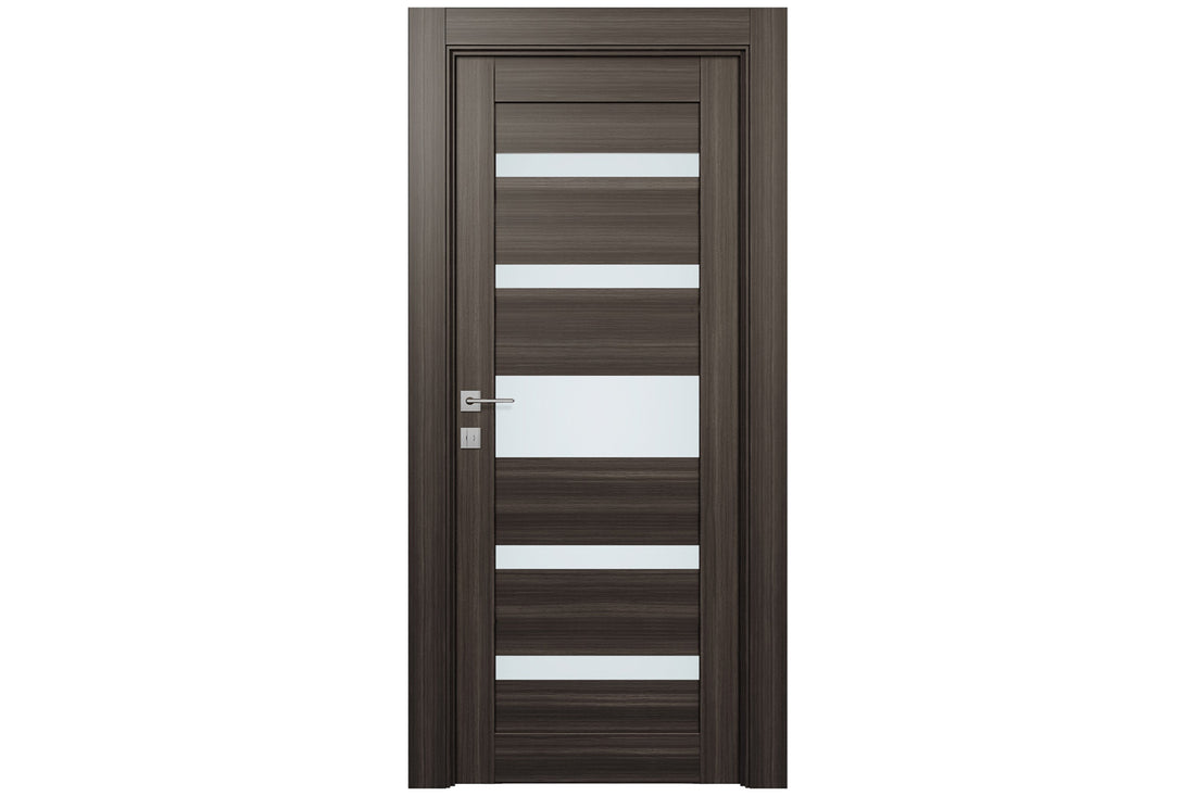 Belldinni Gina Vetro Gray Oak Laminated Modern Interior Door - Single Door