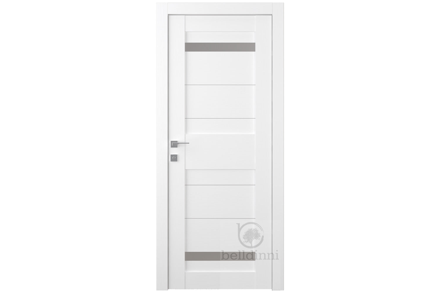 Belldinni Imma Vetro Bianco Noble Laminated Modern Interior Door - Single Door