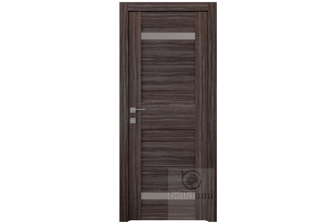 Belldinni Imma Vetro Gray Oak Laminated Modern Interior Door - Single Door