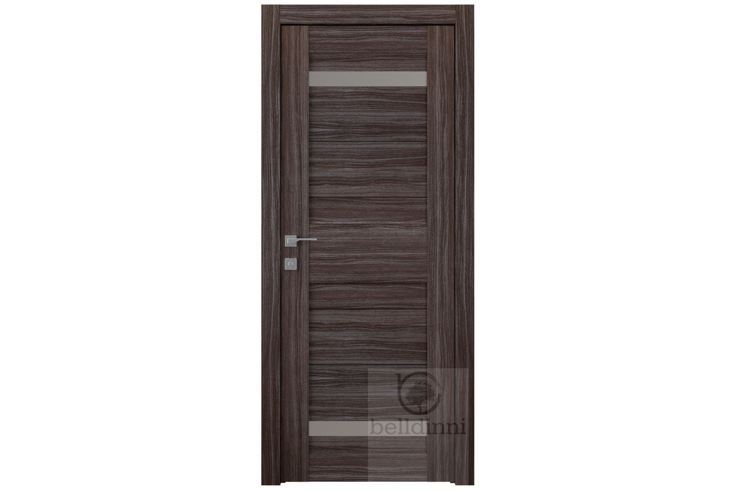 Belldinni Imma Vetro Gray Oak Laminated Modern Interior Door - Single Door