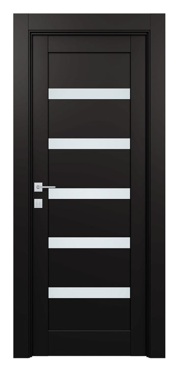 Belldinni Leora Vetro Black Matte Laminated Modern Interior Door