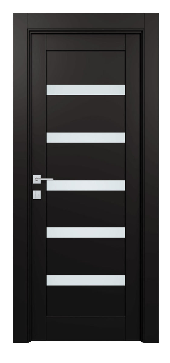 Belldinni Leora Vetro Black Matte Laminated Modern Interior Door