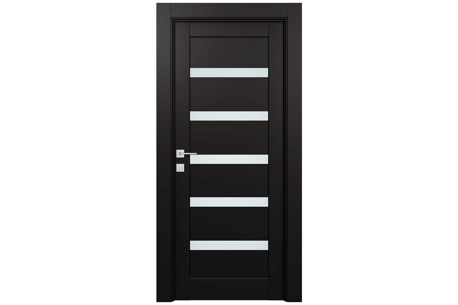 Belldinni Leora Vetro Black Matte Laminated Modern Interior Door - Single Door