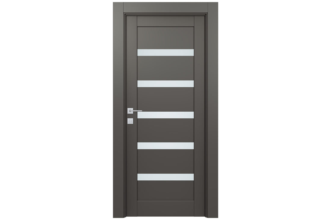 Belldinni Leora Vetro Gray Matte Laminated Modern Interior Door - Single Door