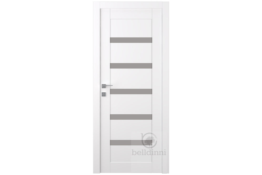 Belldinni Leora Vetro Snow White Laminated Modern Interior Door - Single Door