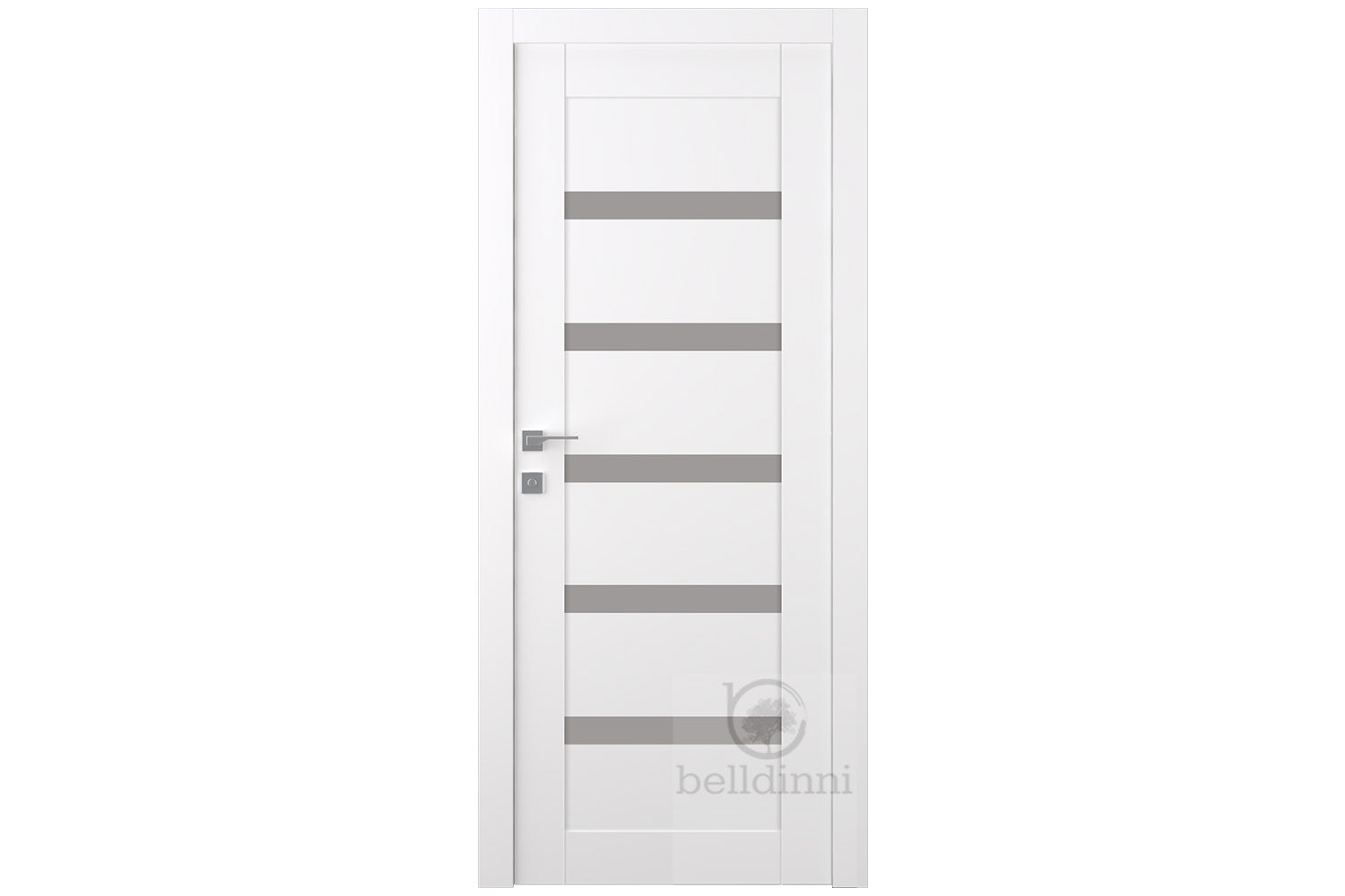 Belldinni Leora Vetro Snow White Laminated Modern Interior Door - Single Door