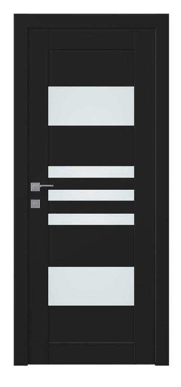 Belldinni Leti Vetro Black Matte Laminated Modern Interior Door
