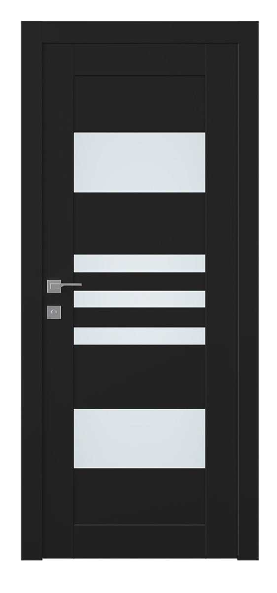 Belldinni Leti Vetro Black Matte Laminated Modern Interior Door