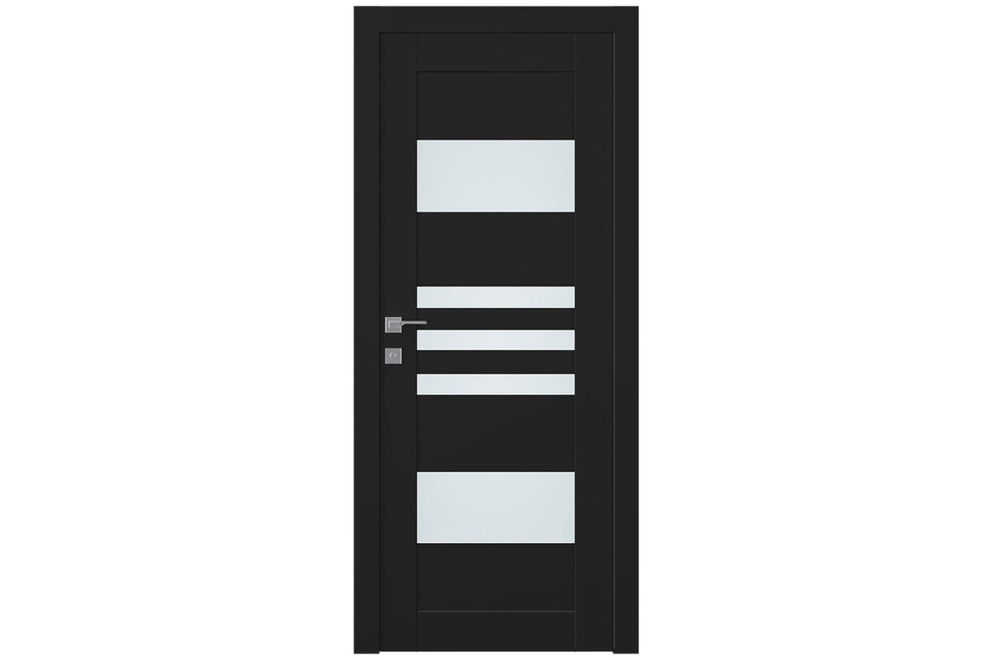 Belldinni Leti Vetro Black Matte Laminated Modern Interior Door - Single Door