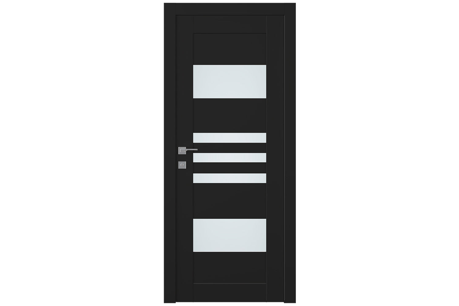 Belldinni Leti Vetro Black Matte Laminated Modern Interior Door - Single Door