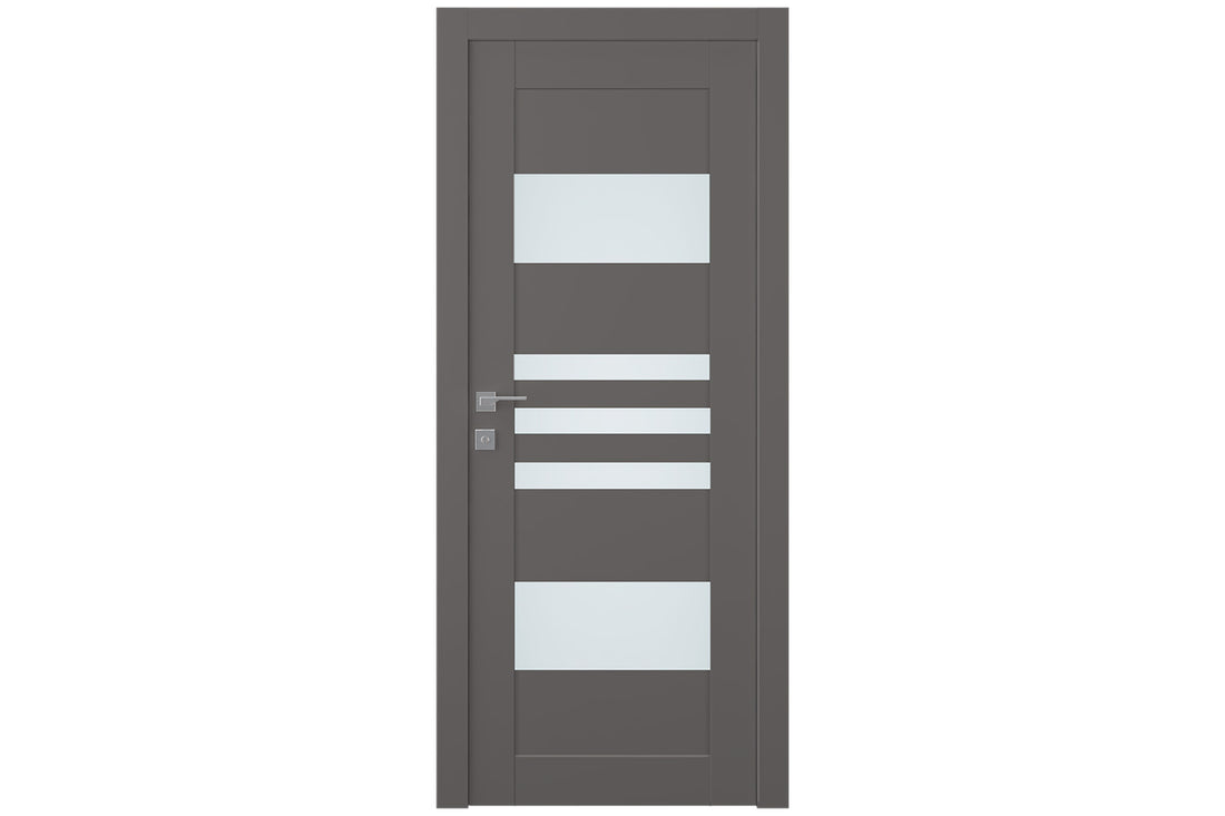Belldinni Leti Vetro Gray Matte Laminated Modern Interior Door - Single Door