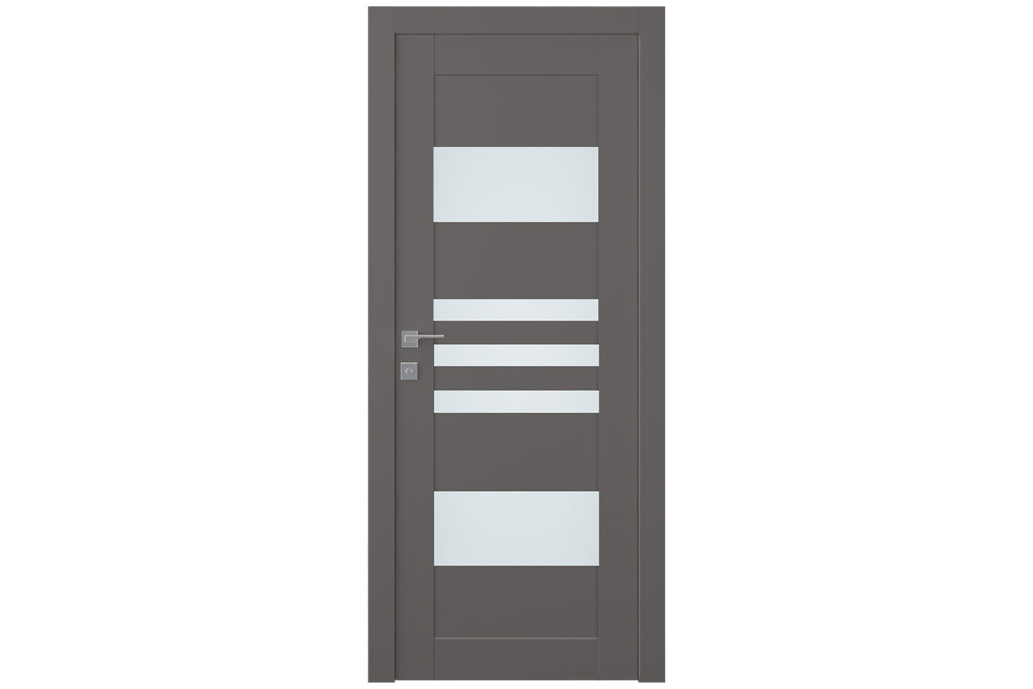 Belldinni Leti Vetro Gray Matte Laminated Modern Interior Door - Single Door