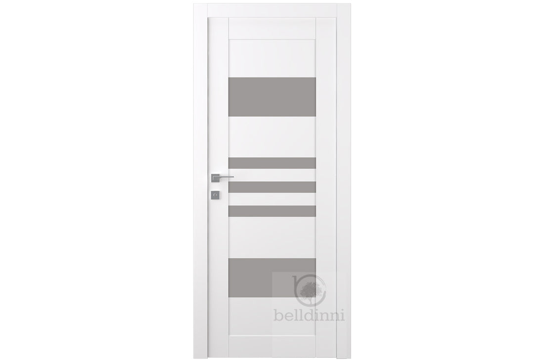 Belldinni Leti Vetro Snow White Laminated Modern Interior Door - Single Door