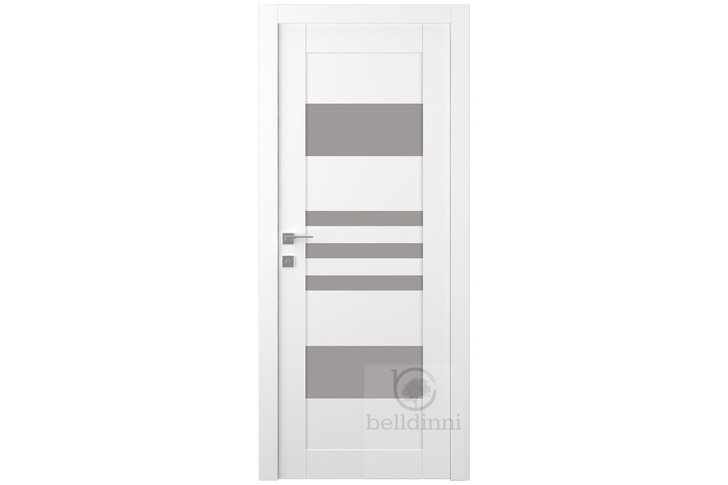 Belldinni Leti Vetro Snow White Laminated Modern Interior Door - Single Door
