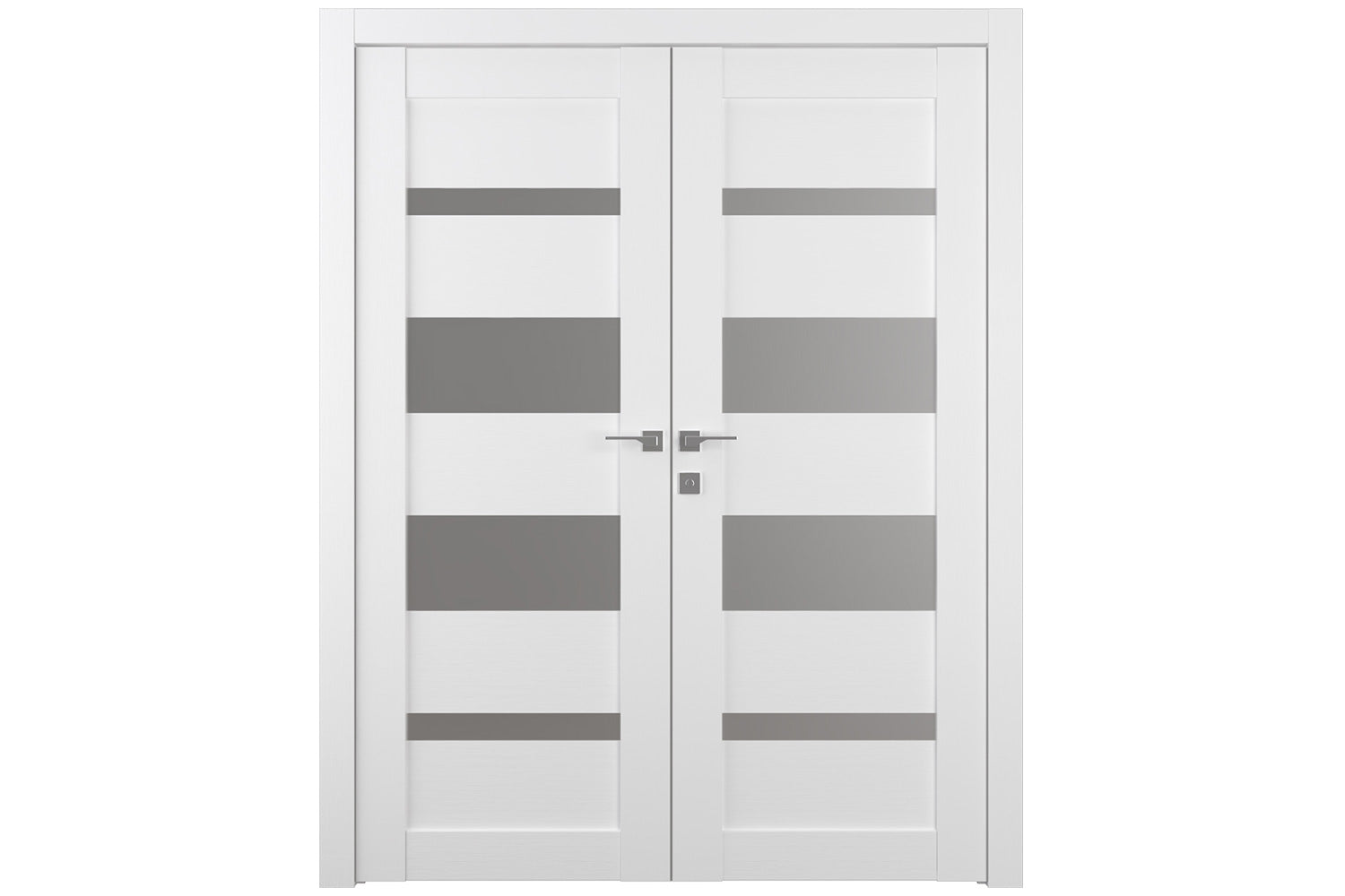 Belldinni Mirella Vetro Bianco Noble Laminated Modern Interior Door - Double Door