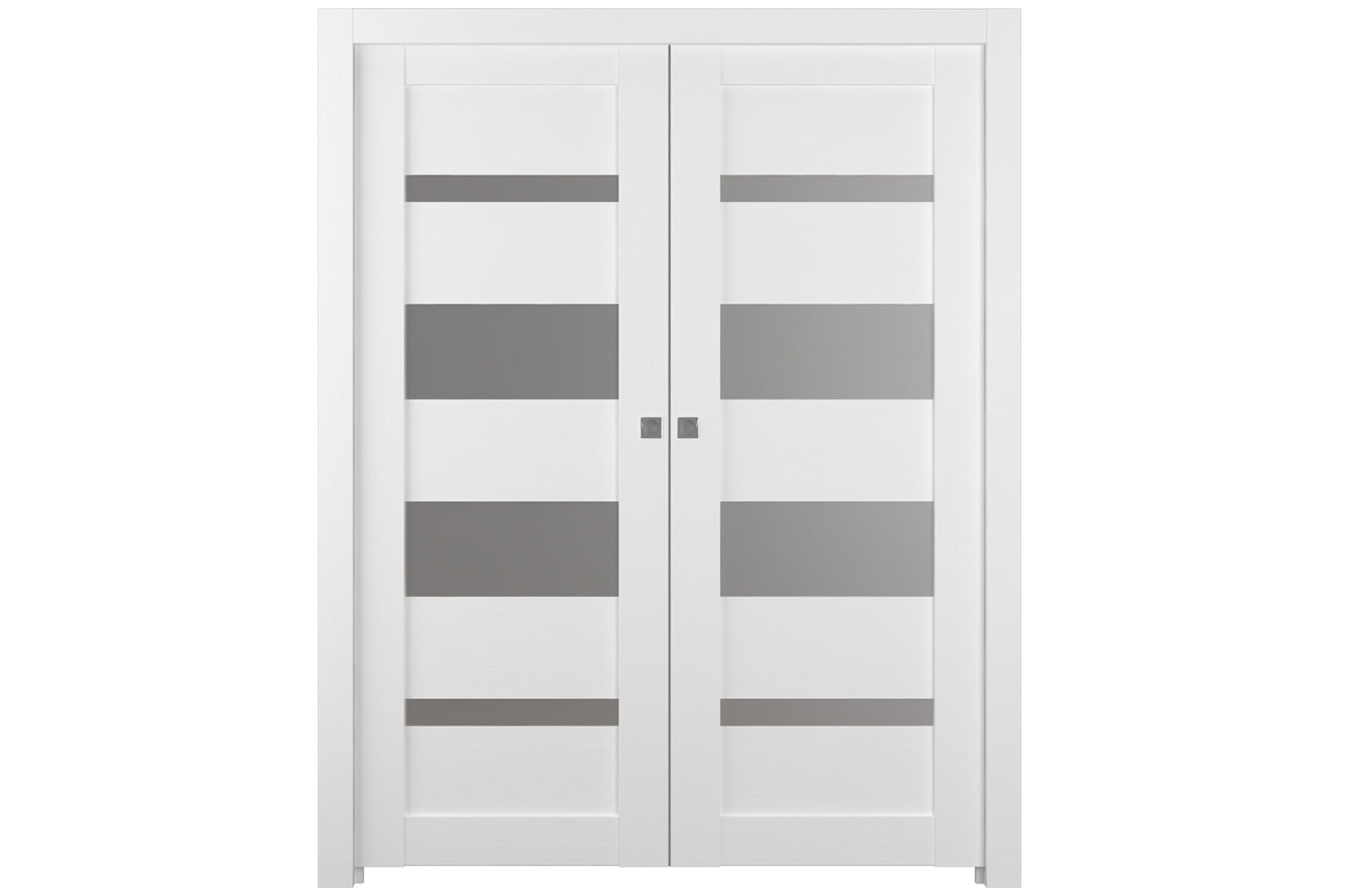 Belldinni Mirella Vetro Bianco Noble Laminated Modern Interior Door - Double Pocket