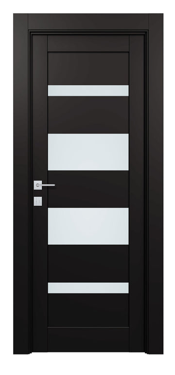 Belldinni Mirella Vetro Black Matte Laminated Modern Interior Door