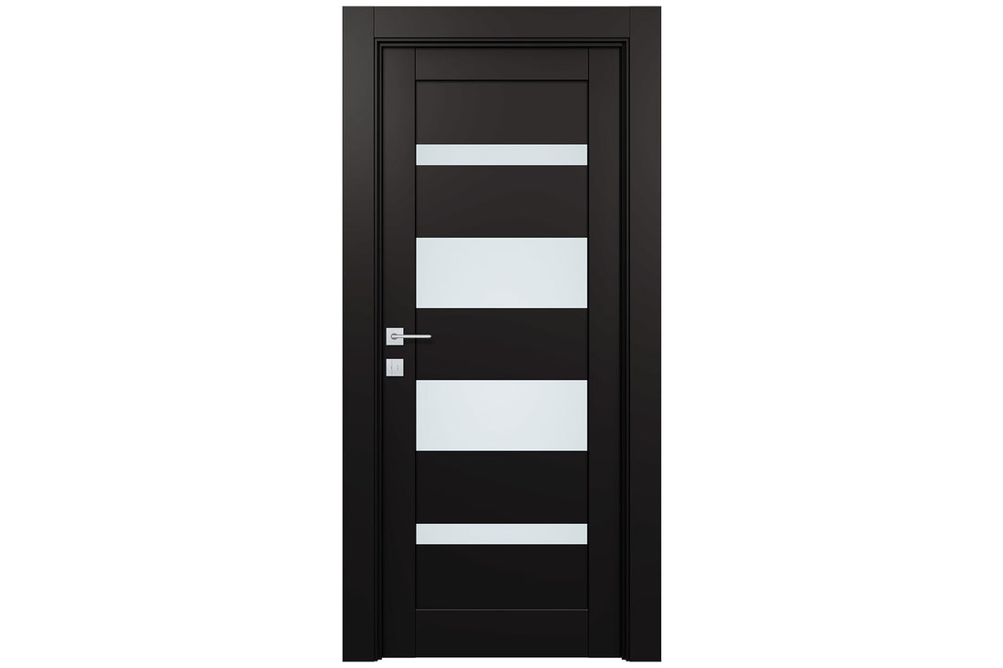 Belldinni Mirella Vetro Black Matte Laminated Modern Interior Door - Single Door