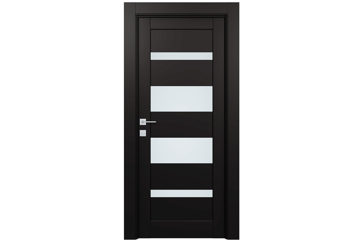Belldinni Mirella Vetro Black Matte Laminated Modern Interior Door - Single Door