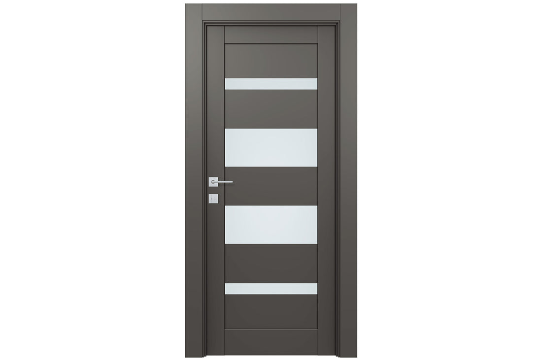 Belldinni Mirella Vetro Gray Matte Laminated Modern Interior Door - Single Door