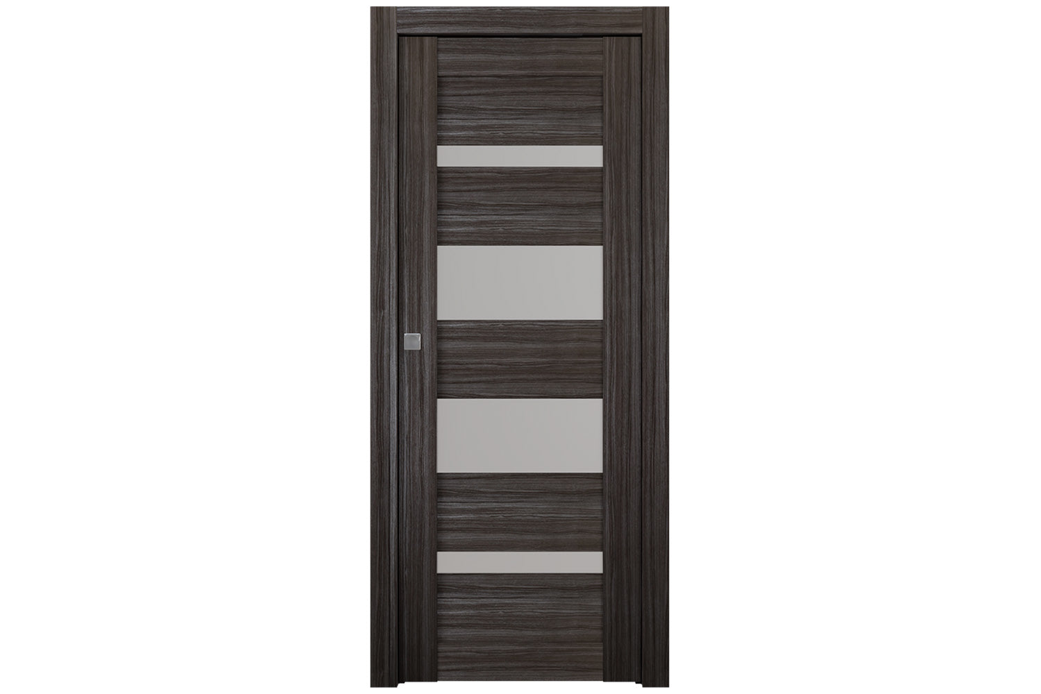 Belldinni Mirella Vetro Gray Oak Laminated Modern Interior Door - Single Pocket