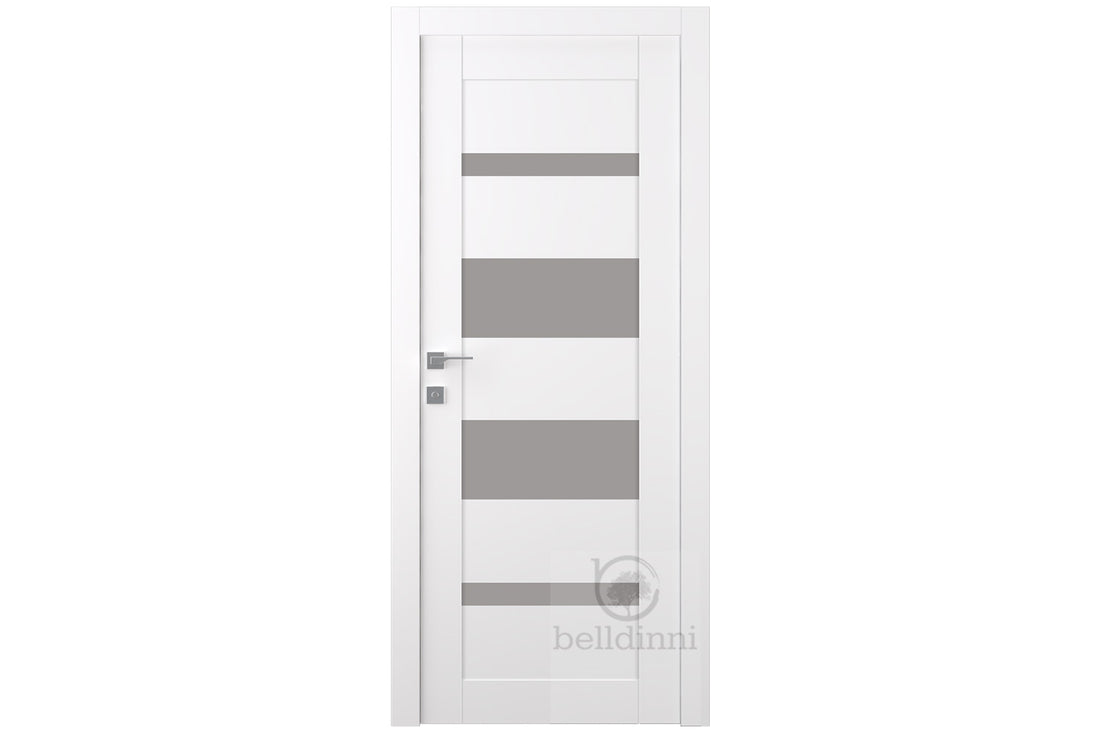 Belldinni Mirella Vetro Snow White Laminated Modern Interior Door - Single Door