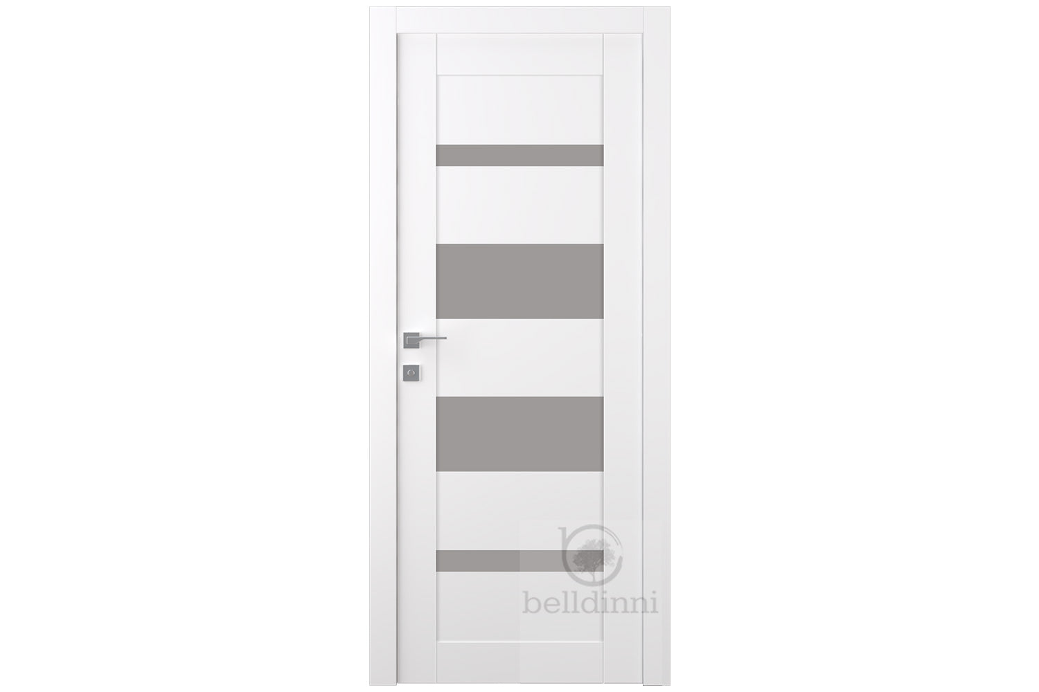 Belldinni Mirella Vetro Snow White Laminated Modern Interior Door - Single Door