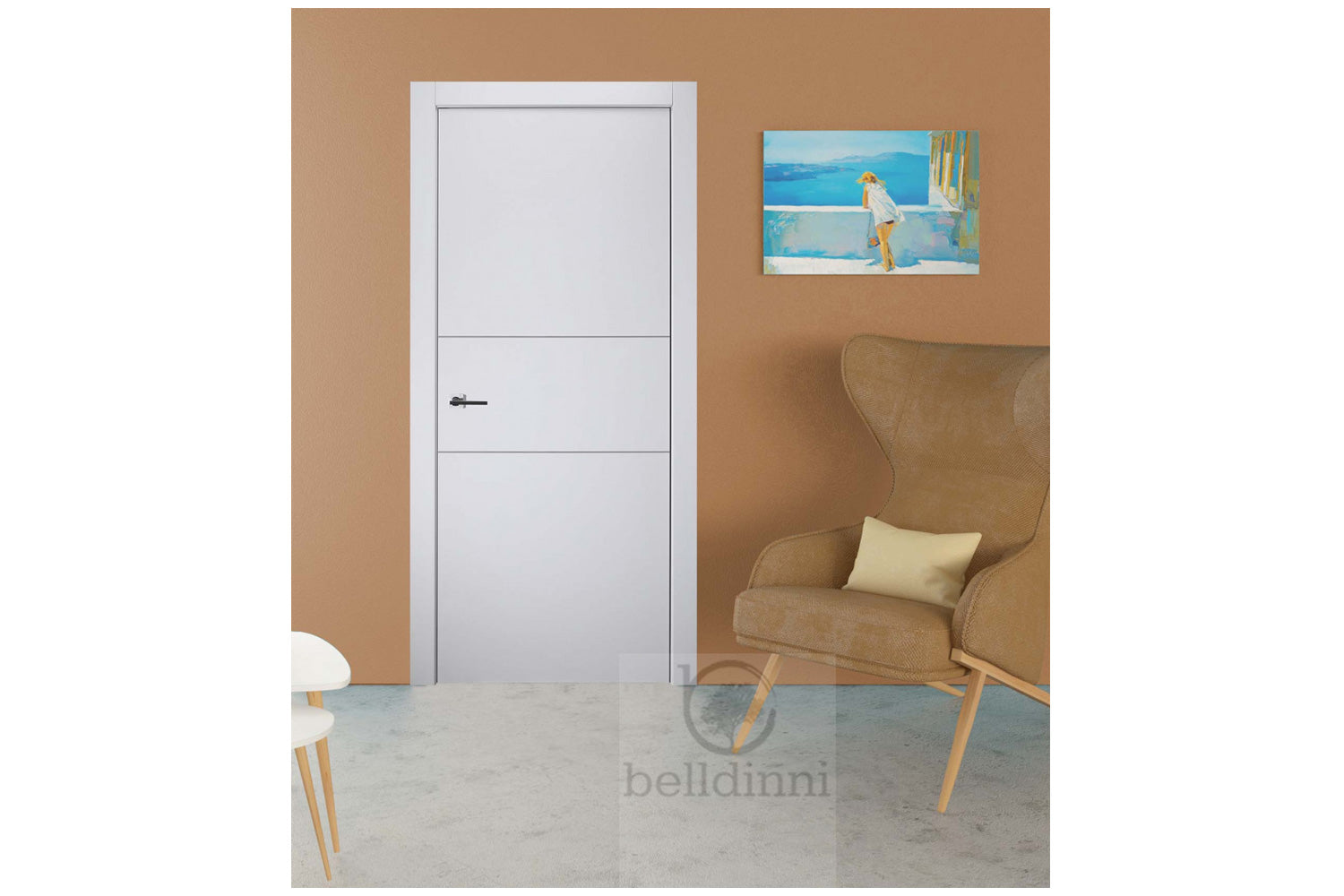 Belldinni Optima 2H Snow White Laminated Modern Interior Door