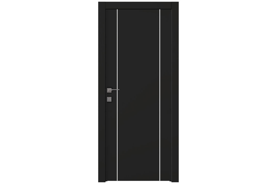 Belldinni Optima 2U Black Matte Laminated Modern Interior Door - Single Door