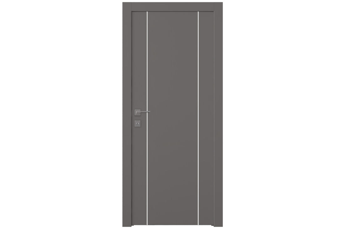 Belldinni Optima 2U Gray Matte Laminated Modern Interior Door - Single Door