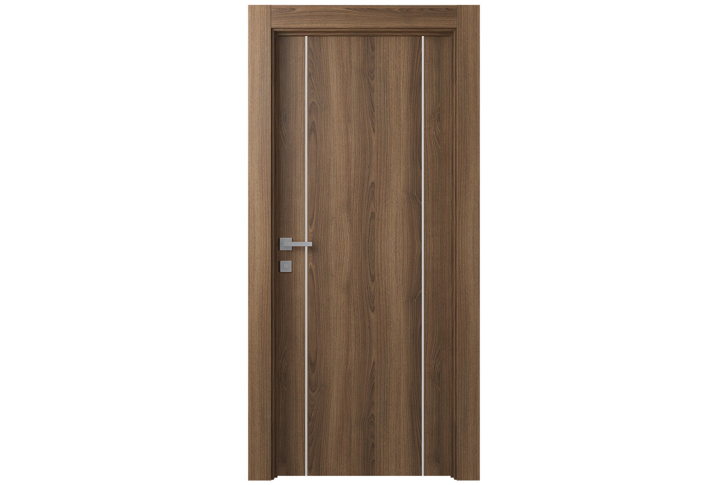 Belldinni Optima 2U Pecan Nutwood Laminated Modern Interior Door - Single Door