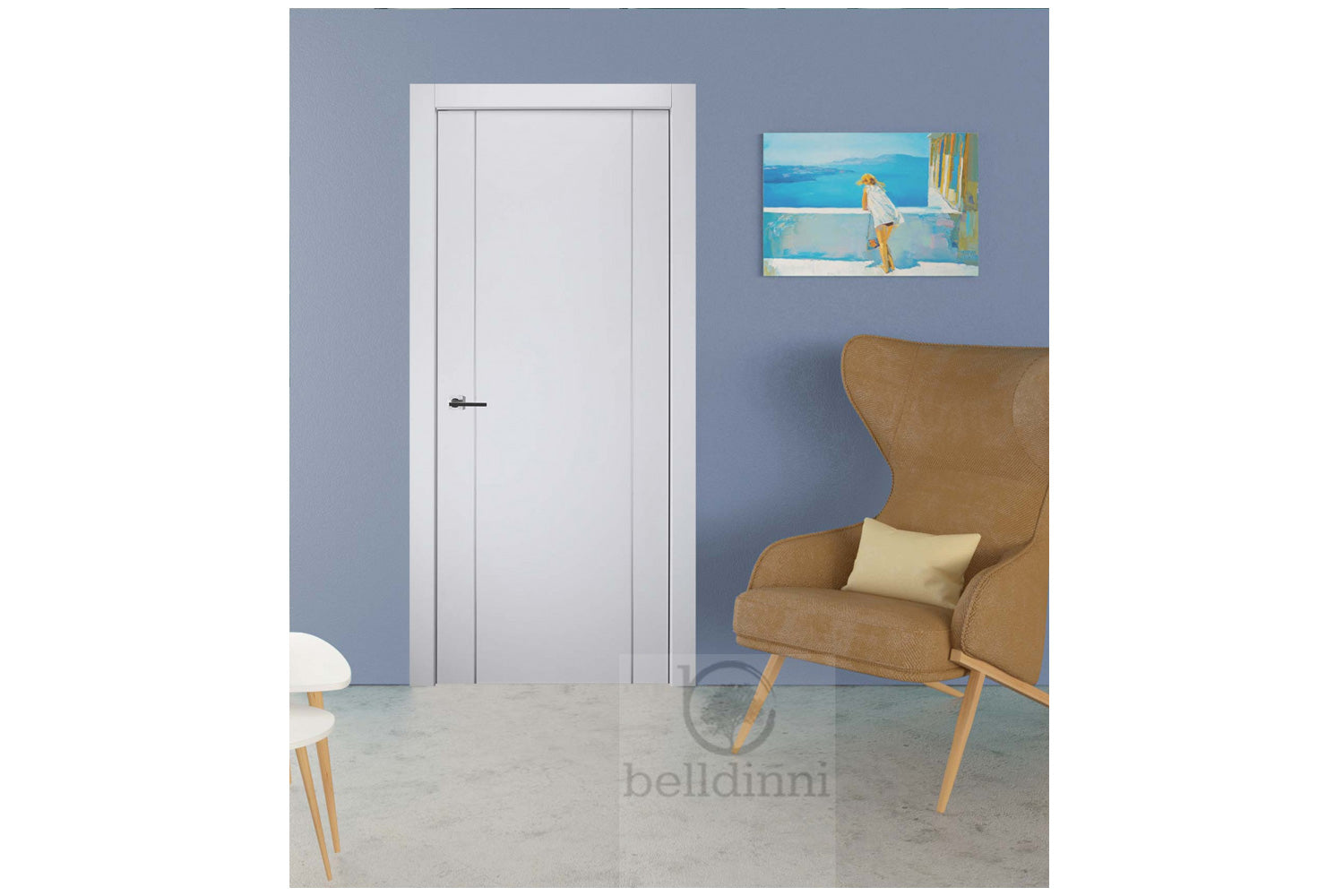 Belldinni Optima 2U Snow White Laminated Modern Interior Door
