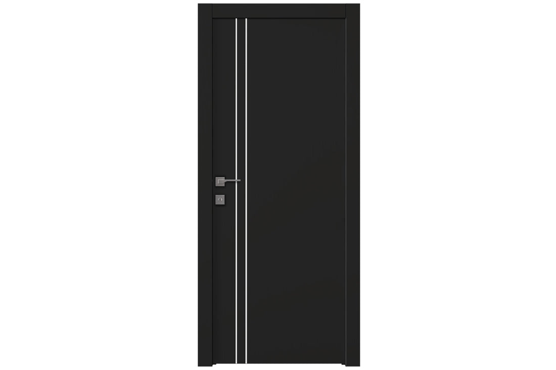 Belldinni Optima 2V Black Matte Laminated Modern Interior Door - Single Door