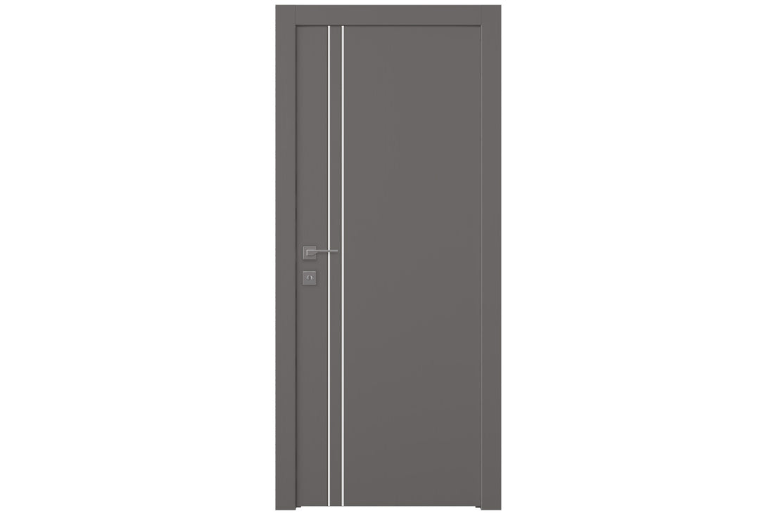 Belldinni Optima 2V Gray Matte Laminated Modern Interior Door - Single Door