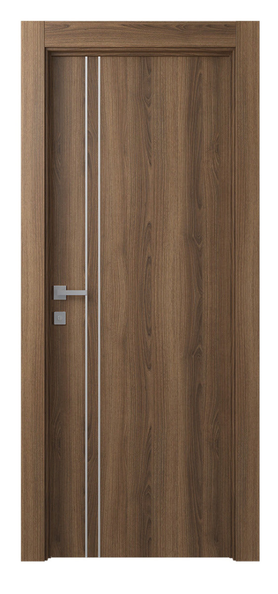 Belldinni Optima 2V Pecan Nutwood Laminated Modern Interior Door