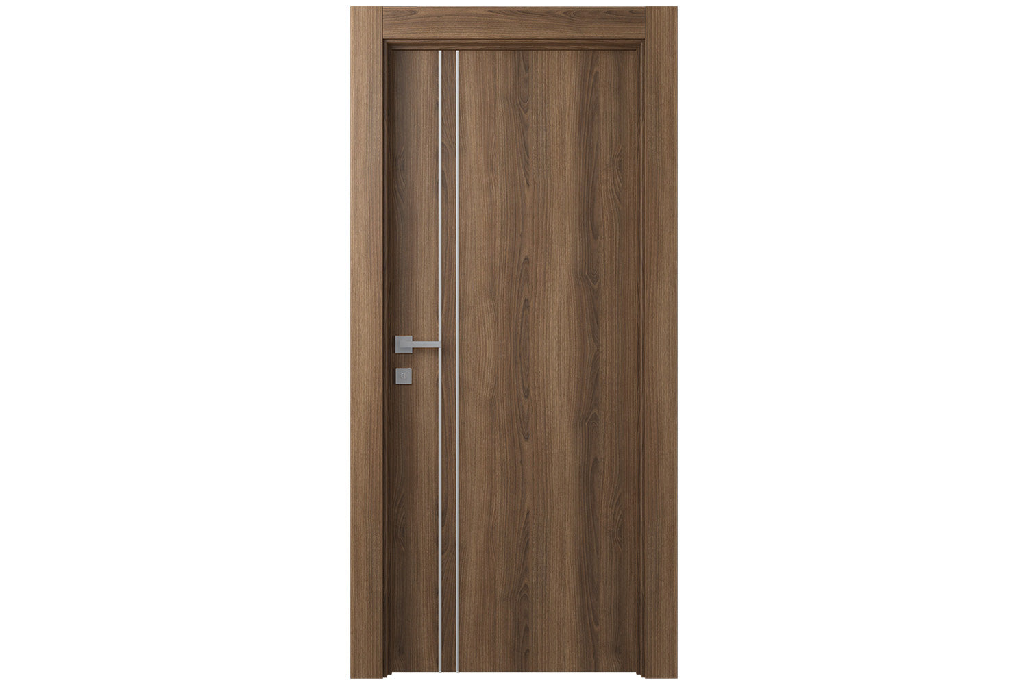 Belldinni Optima 2V Pecan Nutwood Laminated Modern Interior Door - Single Door