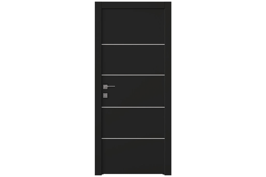Belldinni Optima 4H Black Matte Laminated Modern Interior Door - Single Door