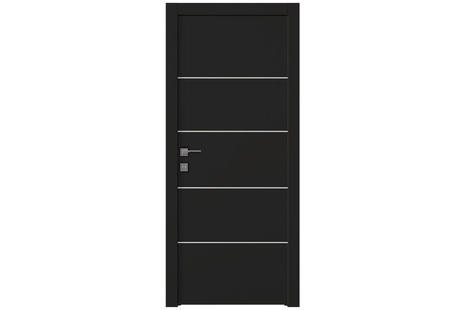 Belldinni Optima 4H Black Matte Laminated Modern Interior Door - Single Door