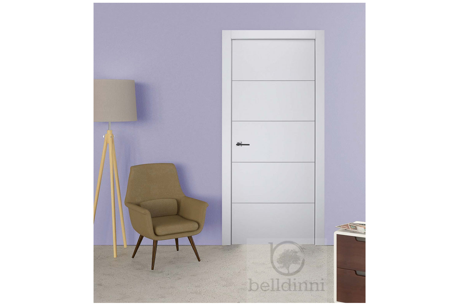 Belldinni Optima 4H Snow White Laminated Modern Interior Door