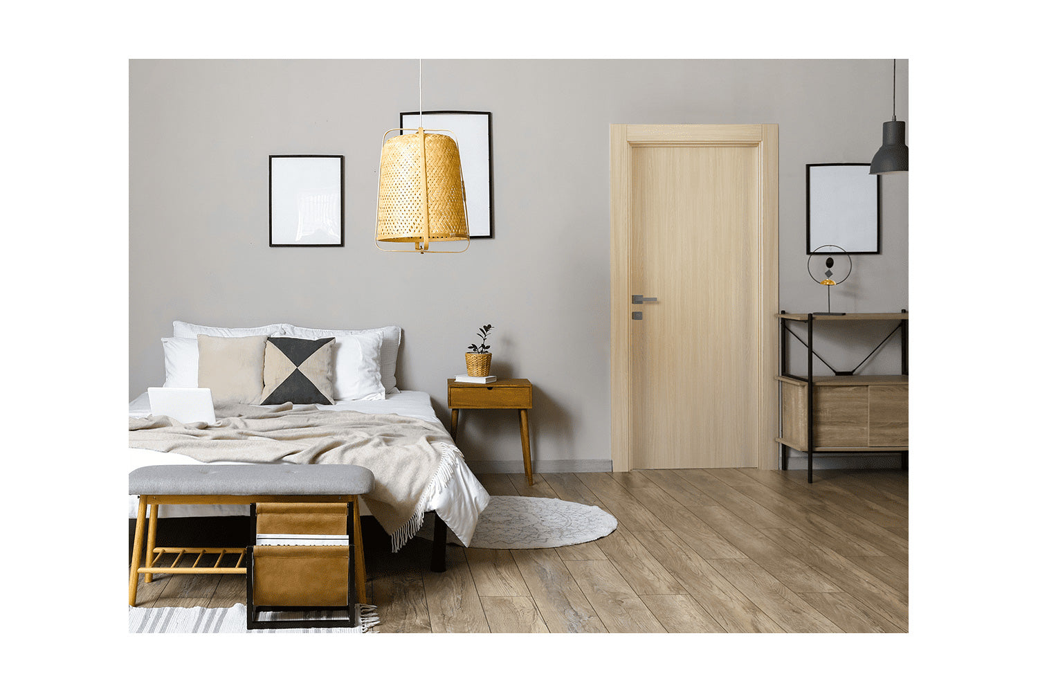 Belldinni Optima Loire Ash Laminated Modern Interior Door - Single Door